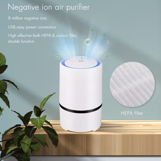 Purificador de ar para carro de mesa de baixo ruído com luz